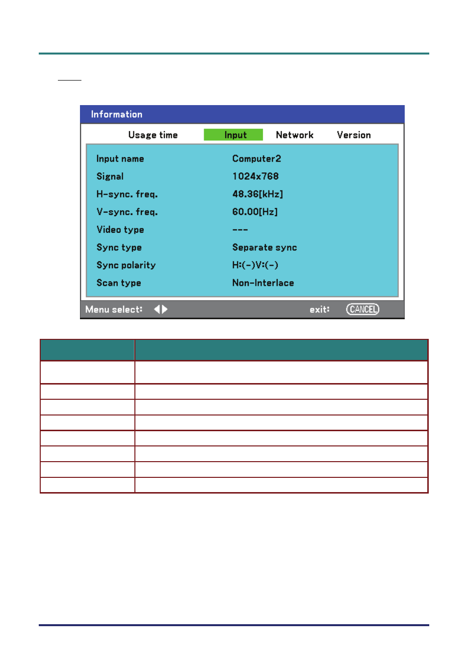 Input | Vivitek D5500 User Manual | Page 84 / 113