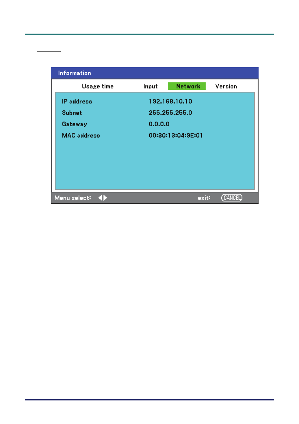 Network | Vivitek D5500 User Manual | Page 85 / 113