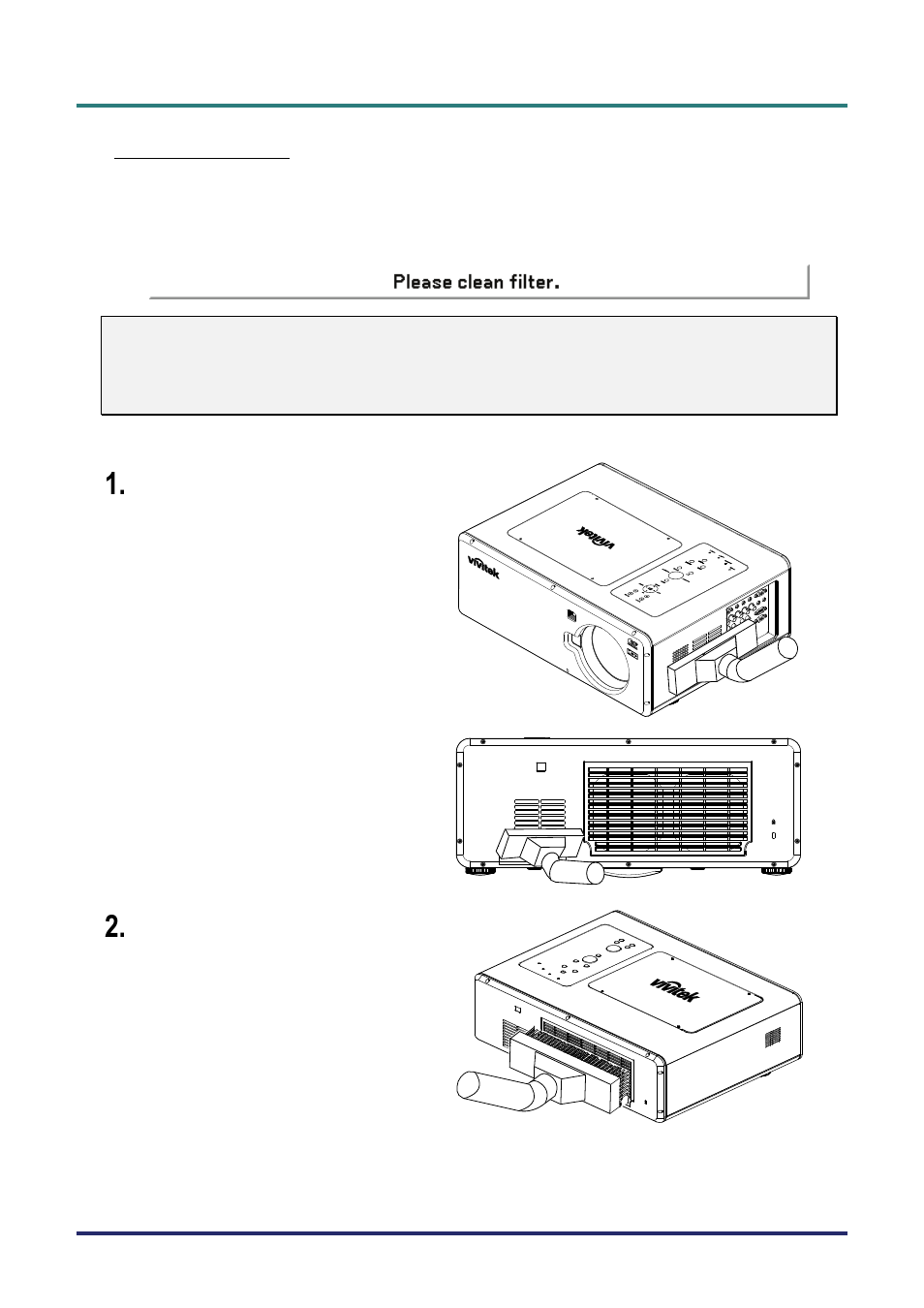 Cleaning the filters | Vivitek D5500 User Manual | Page 89 / 113