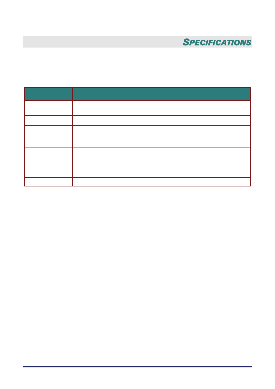 Specifications, Projector specifications, Optical specifications | Rojector, Pecifications | Vivitek D5500 User Manual | Page 98 / 113