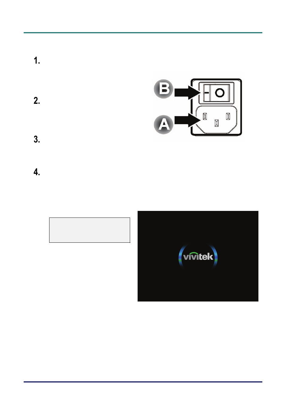 Starting and shutting down the projector, Tarting and, Hutting down the | Rojector | Vivitek D735VX User Manual | Page 18 / 57