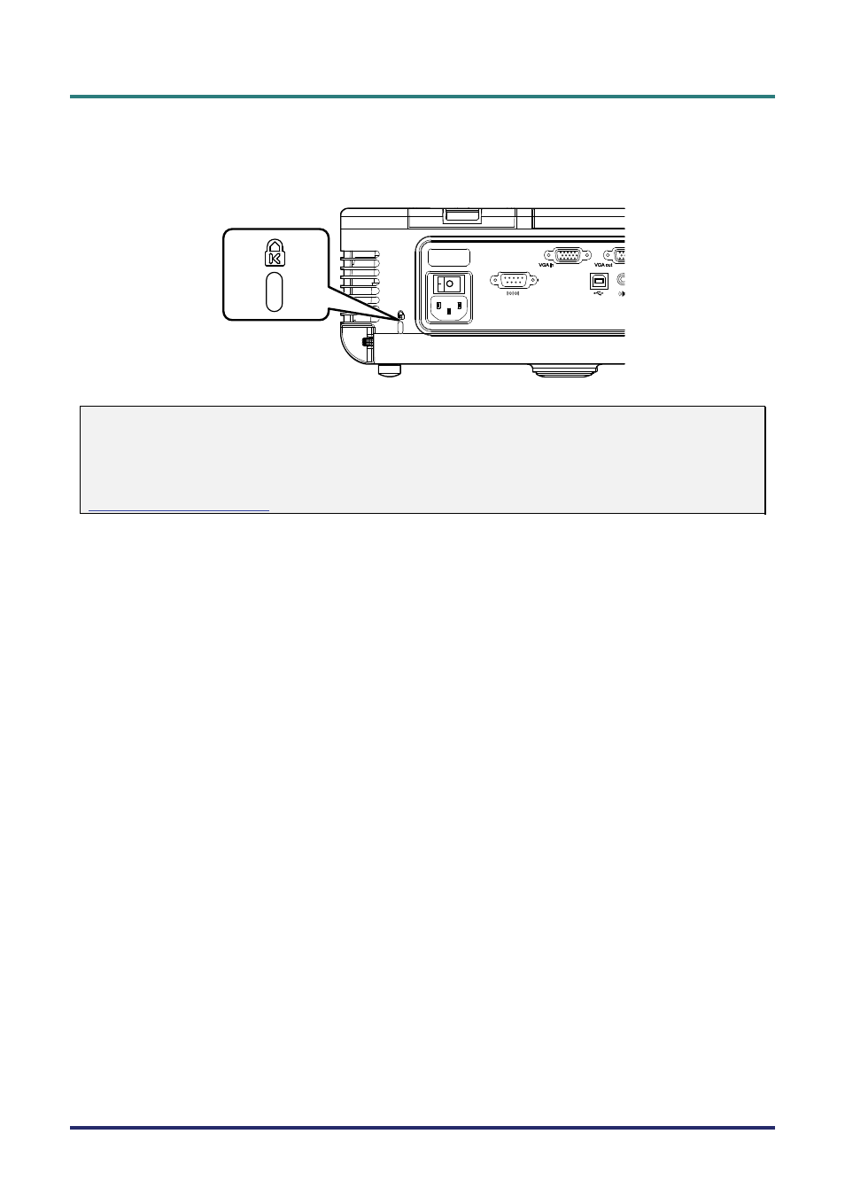 Using the kensington® lock, Sing the, Ensington | Vivitek D735VX User Manual | Page 46 / 57