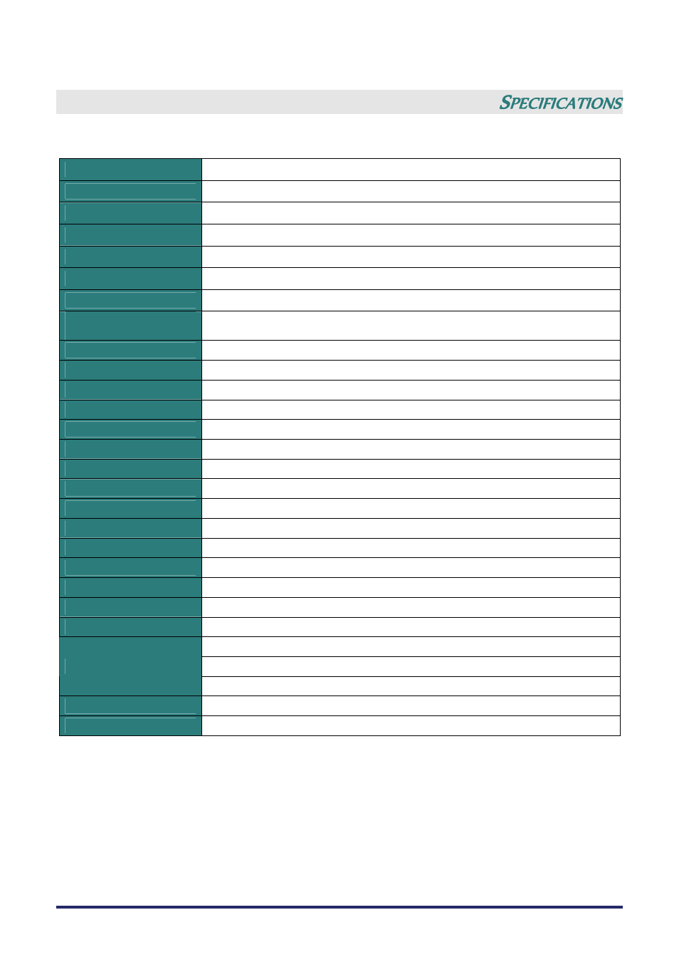 Specifications, Pecifications | Vivitek D735VX User Manual | Page 51 / 57