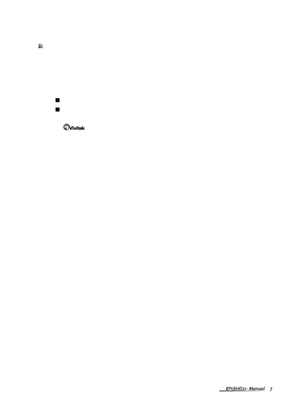 Accessories | Vivitek RP56HD21-A User Manual | Page 10 / 62