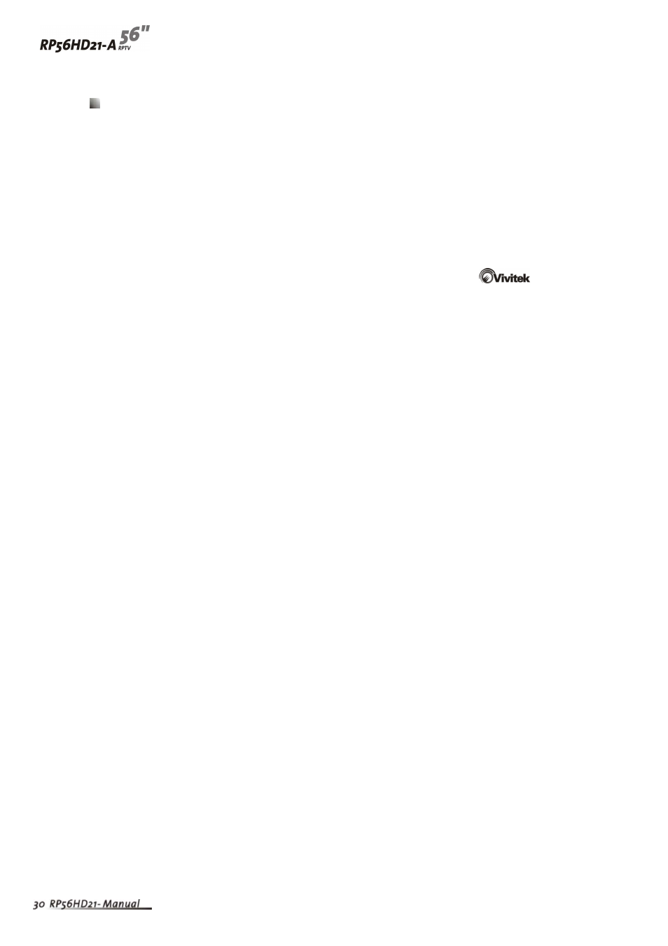 Vivitek RP56HD21-A User Manual | Page 33 / 62