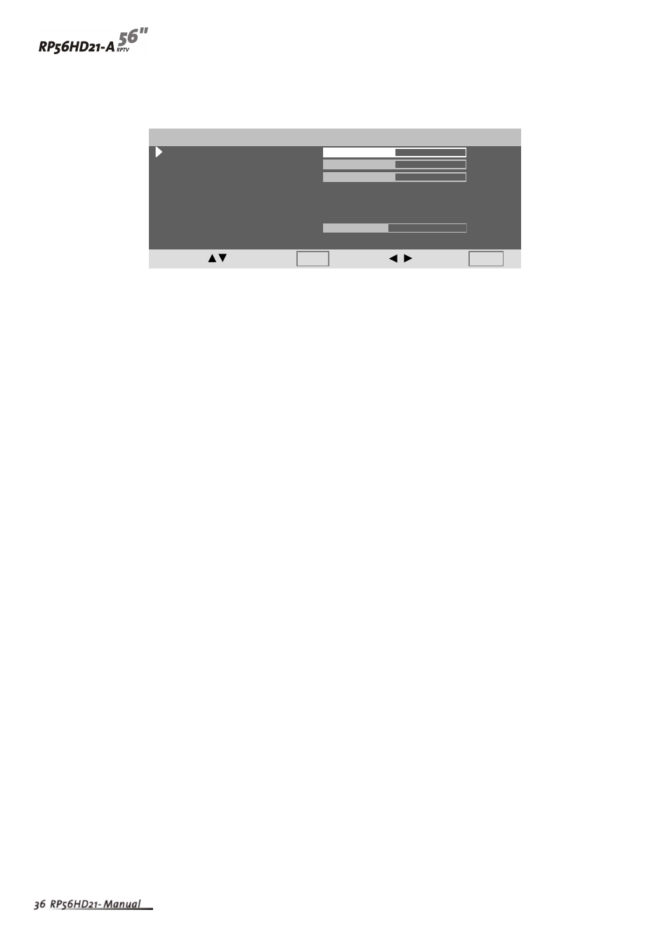 Audio adjust | Vivitek RP56HD21-A User Manual | Page 39 / 62