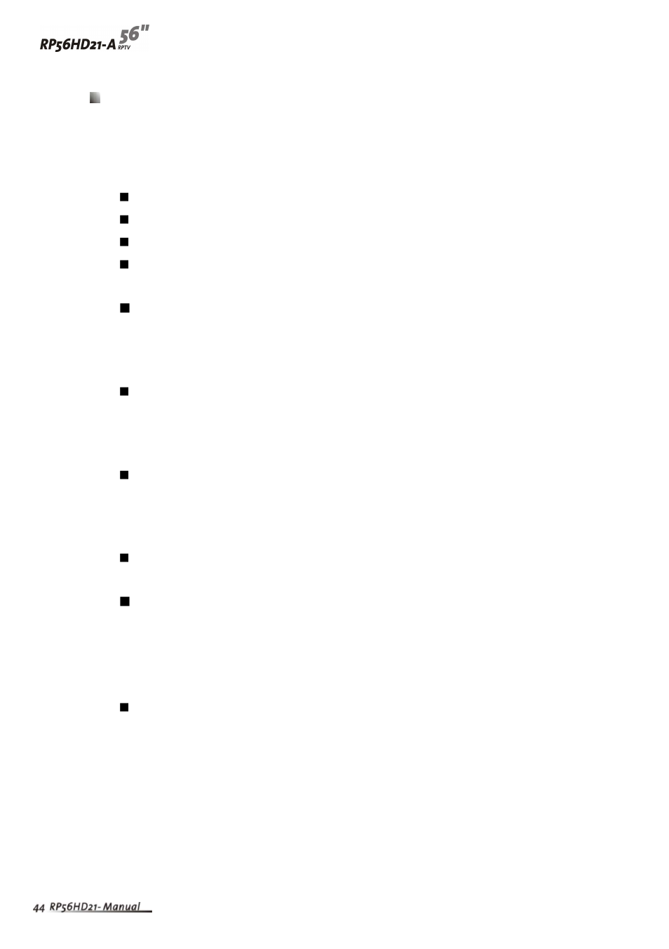 Troubleshooting | Vivitek RP56HD21-A User Manual | Page 47 / 62