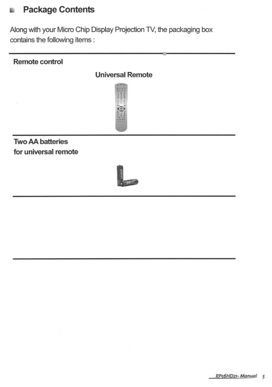 Vivitek RP56HD21-A User Manual | Page 8 / 62