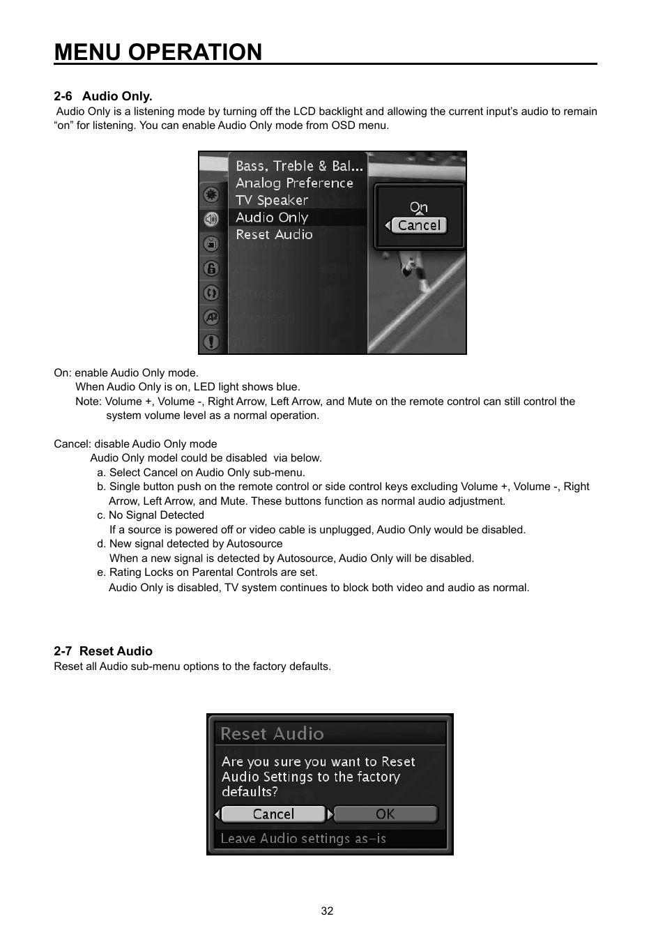 Menu operation | Vivitek DVD Combo User Manual | Page 33 / 66