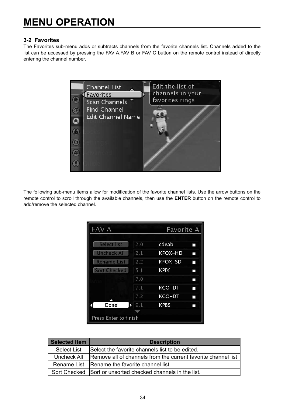 Menu operation | Vivitek DVD Combo User Manual | Page 35 / 66