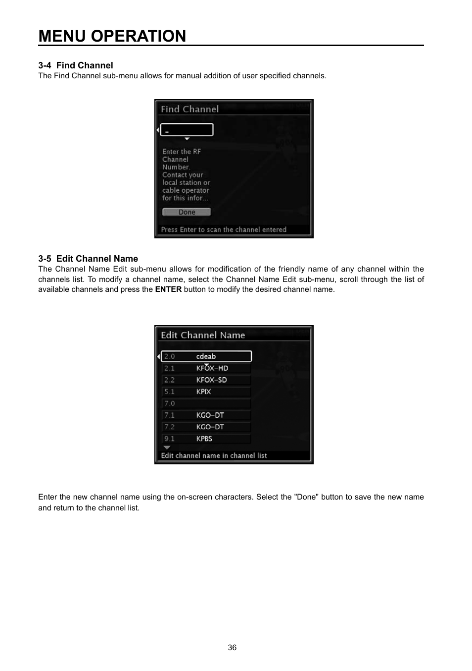 Menu operation | Vivitek DVD Combo User Manual | Page 37 / 66
