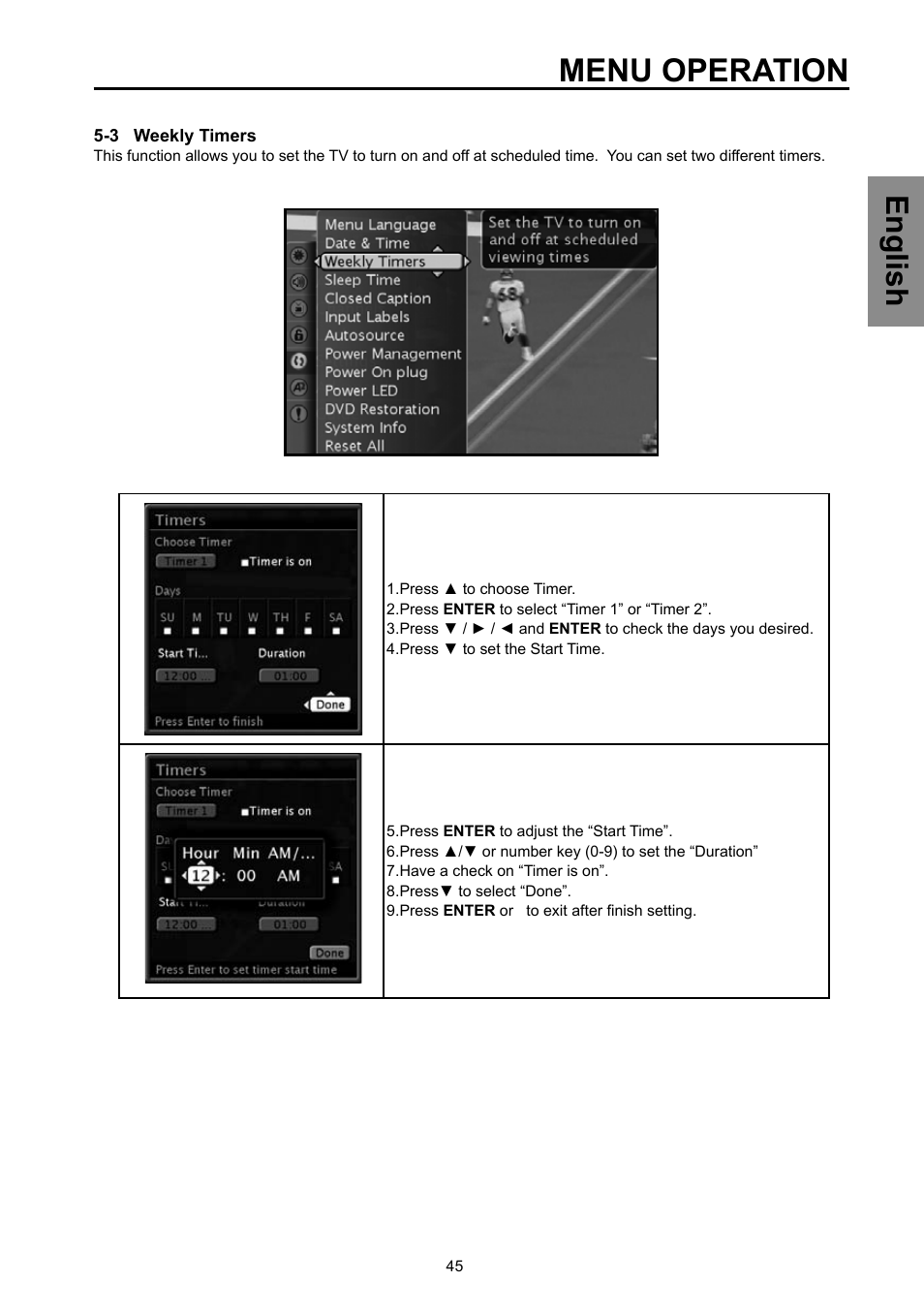 Menu operation, English | Vivitek DVD Combo User Manual | Page 46 / 66