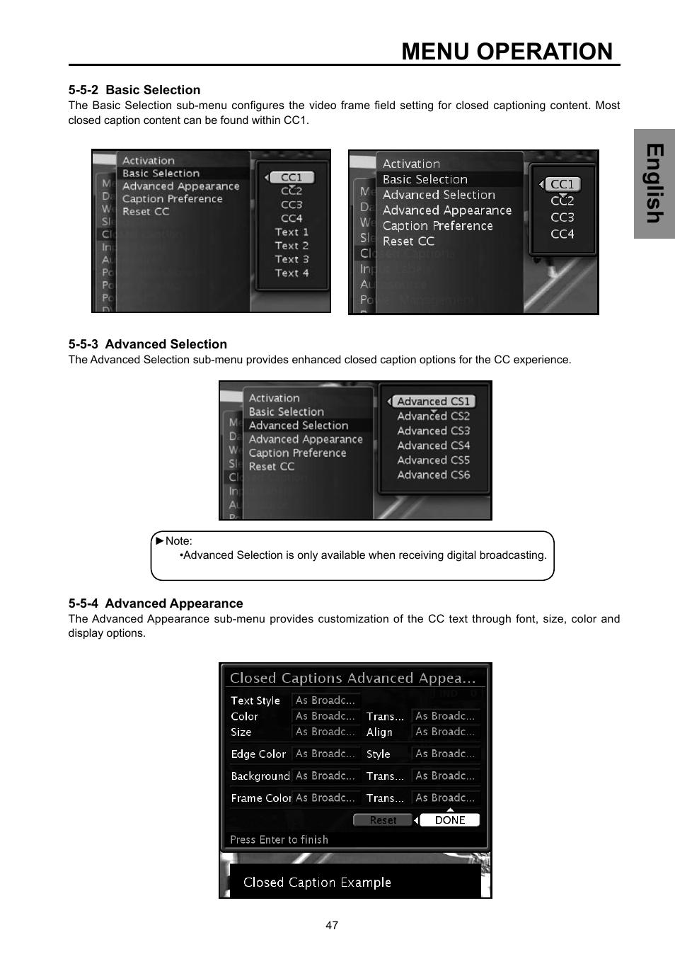 Menu operation, English | Vivitek DVD Combo User Manual | Page 48 / 66