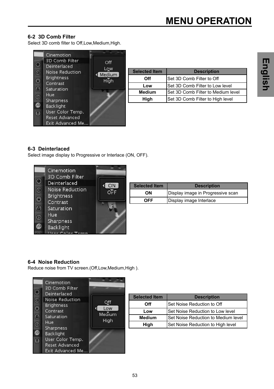 Menu operation, English | Vivitek DVD Combo User Manual | Page 54 / 66