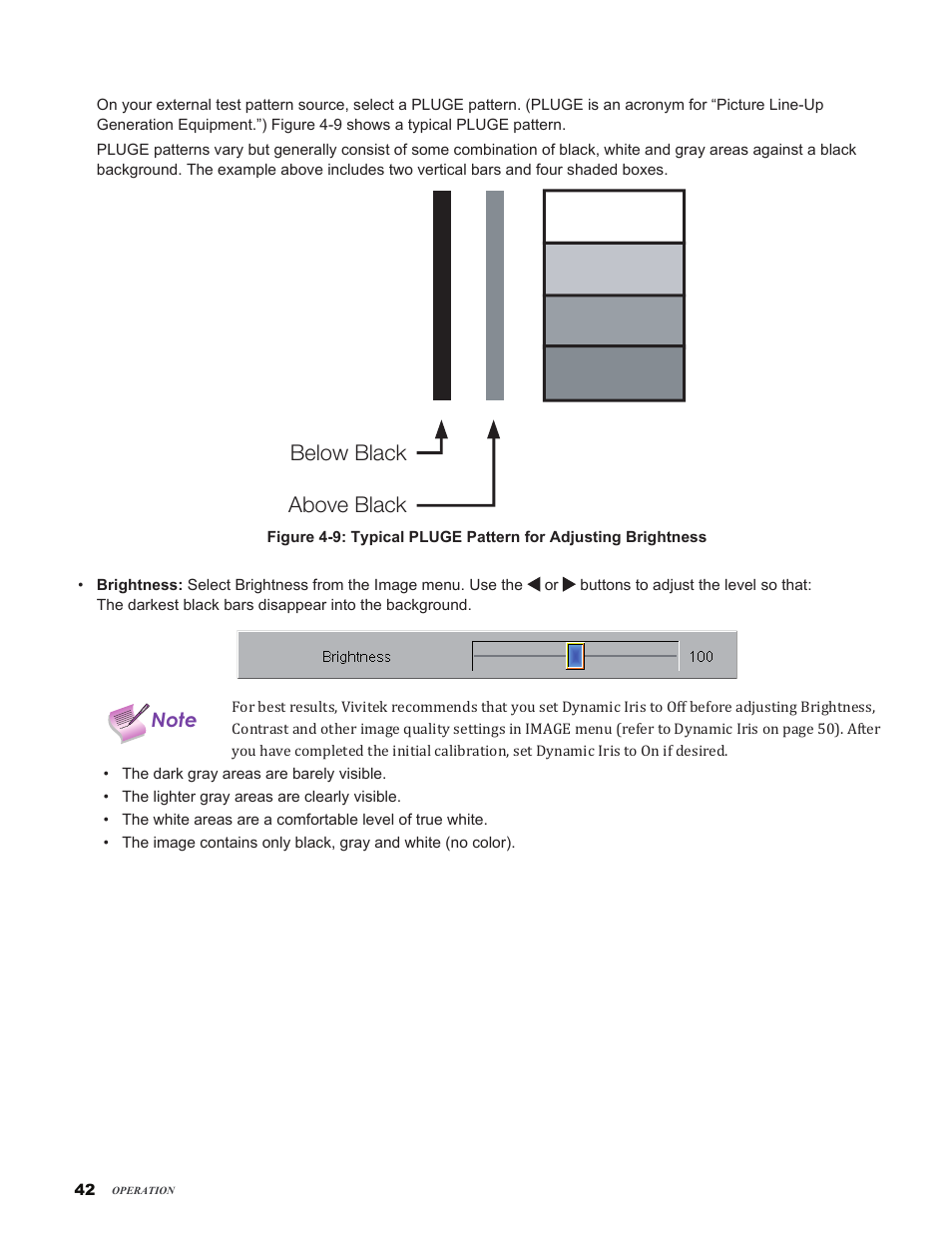 Below black above black | Vivitek H9080FD User Manual | Page 42 / 73