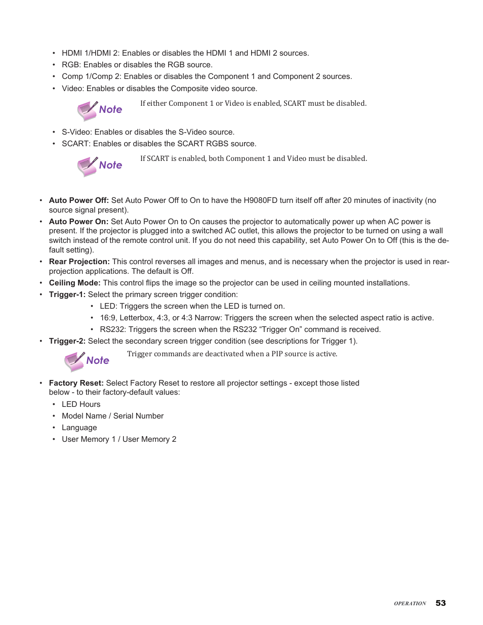 Vivitek H9080FD User Manual | Page 53 / 73