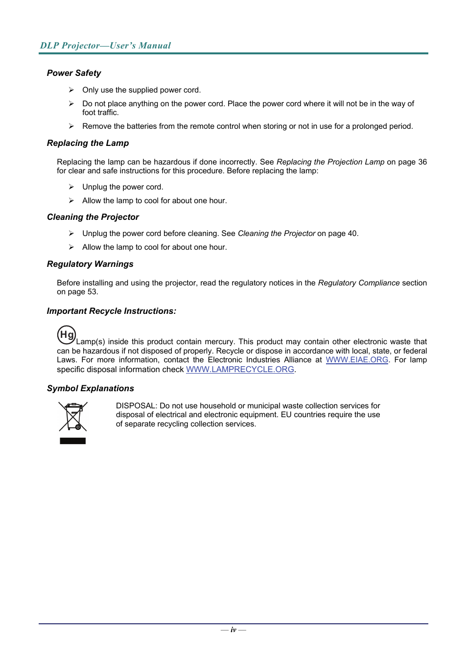 Vivitek D3 User Manual | Page 5 / 62