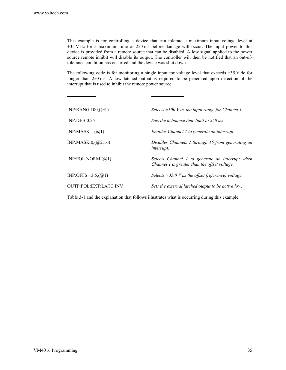 Single channel operation | VXI VM4016 User Manual | Page 35 / 95
