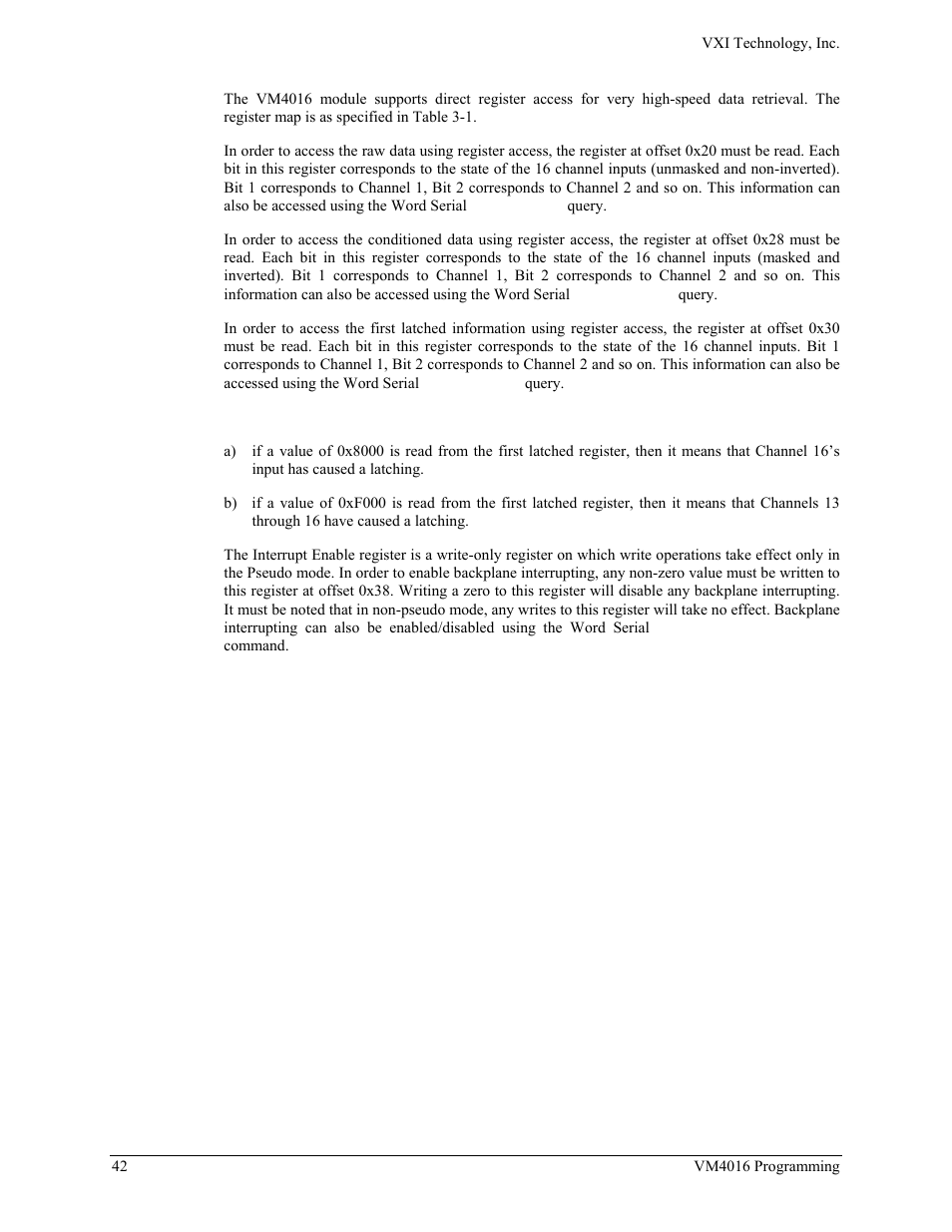 VXI VM4016 User Manual | Page 42 / 95