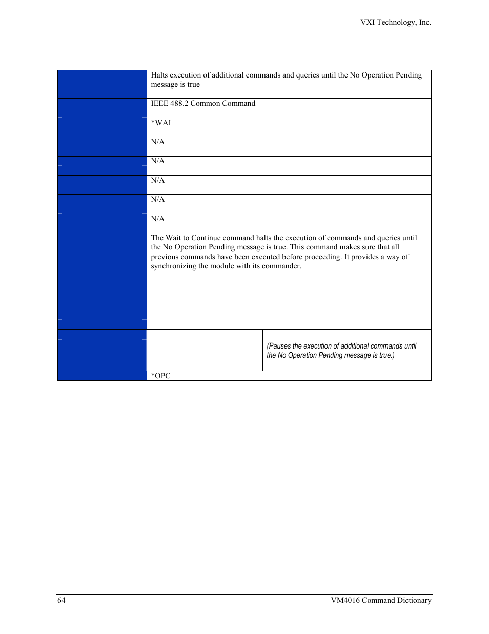 VXI VM4016 User Manual | Page 64 / 95