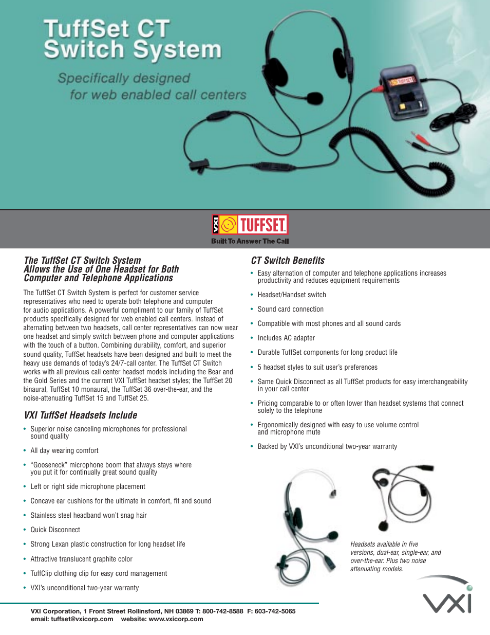 VXI TuffSet CT Switch System User Manual | 1 page