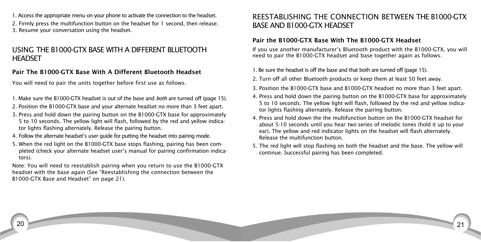 VXI BlueParrott TalkPro B1000-GTX User Manual | Page 11 / 15