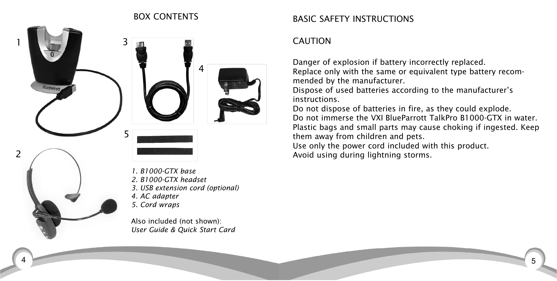 VXI BlueParrott TalkPro B1000-GTX User Manual | Page 3 / 15