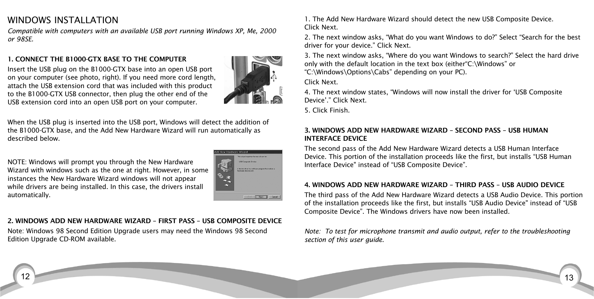 Windows installation | VXI BlueParrott TalkPro B1000-GTX User Manual | Page 7 / 15