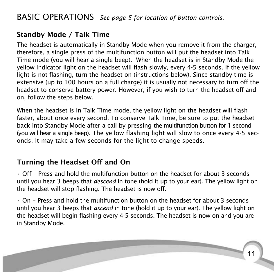 Basic operations | VXI Bluetooth Heasdset BlueParrott B10 User Manual | Page 11 / 24