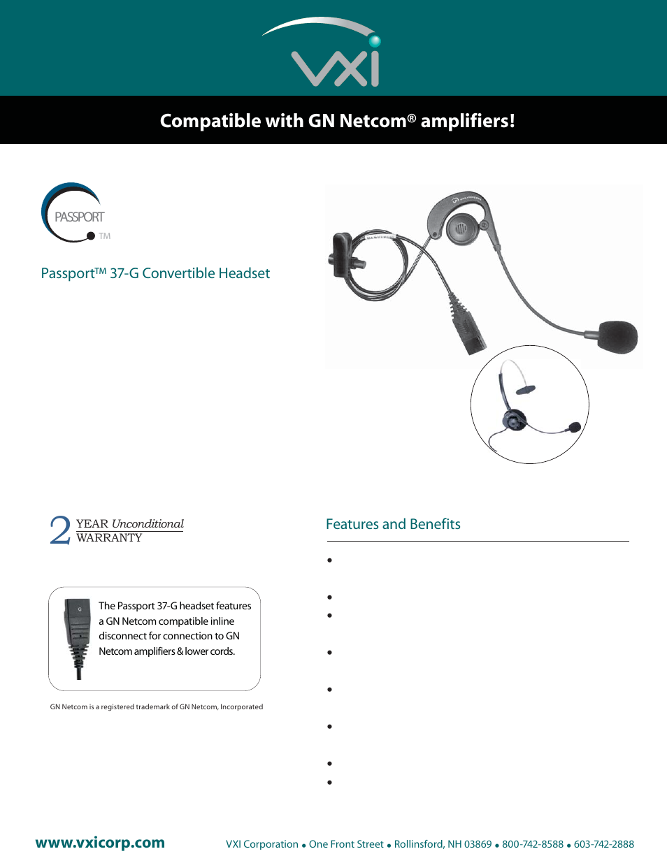 VXI Passport 37-G User Manual | 1 page