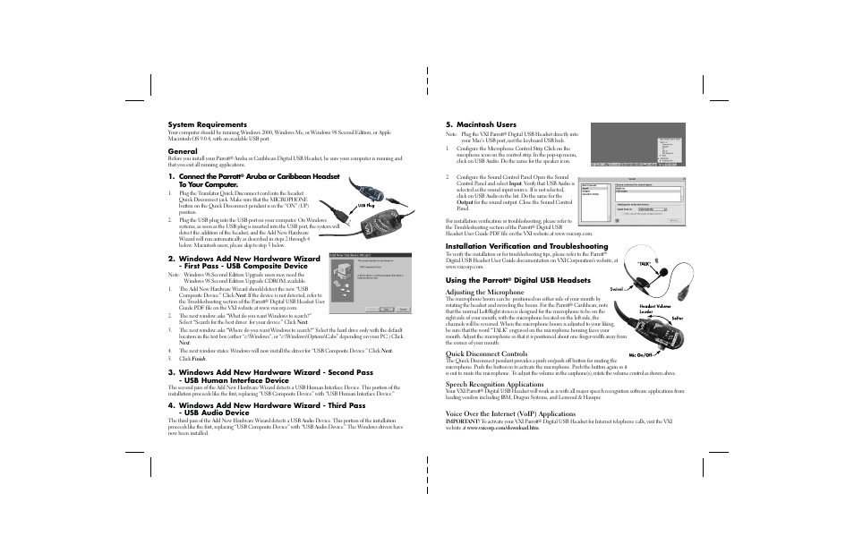 VXI Parrott Aruba User Manual | Page 2 / 2