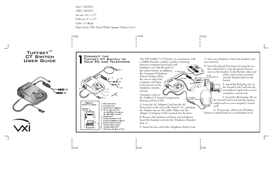 VXI CT Switch User Manual | 2 pages