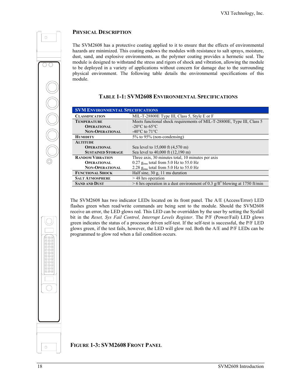Physical description, Svm2608 | VXI TECHNOLOGY SVM2608 User Manual | Page 18 / 57