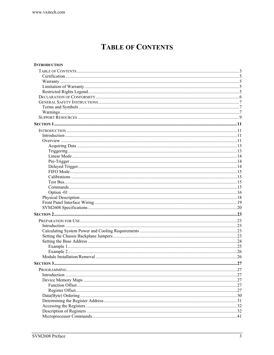 VXI TECHNOLOGY SVM2608 User Manual | Page 3 / 57