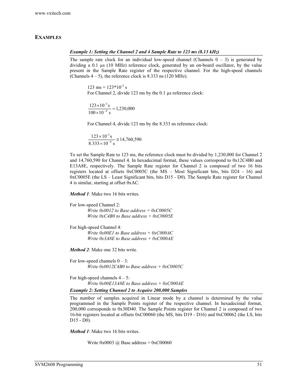 Examples | VXI TECHNOLOGY SVM2608 User Manual | Page 51 / 57