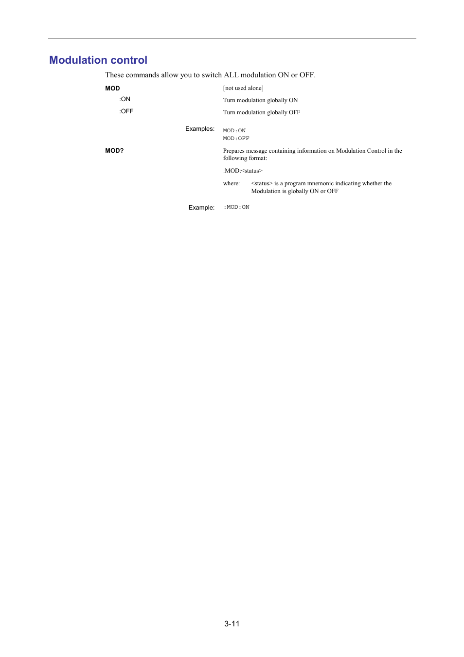 Modulation control | VXI 3002 User Manual | Page 41 / 136