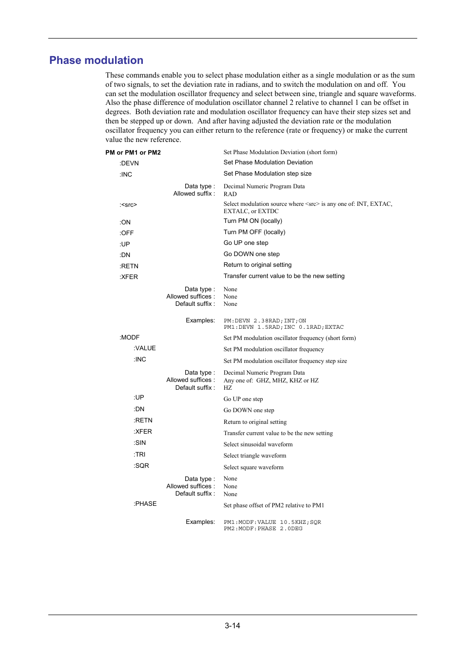 Phase modulation | VXI 3002 User Manual | Page 44 / 136