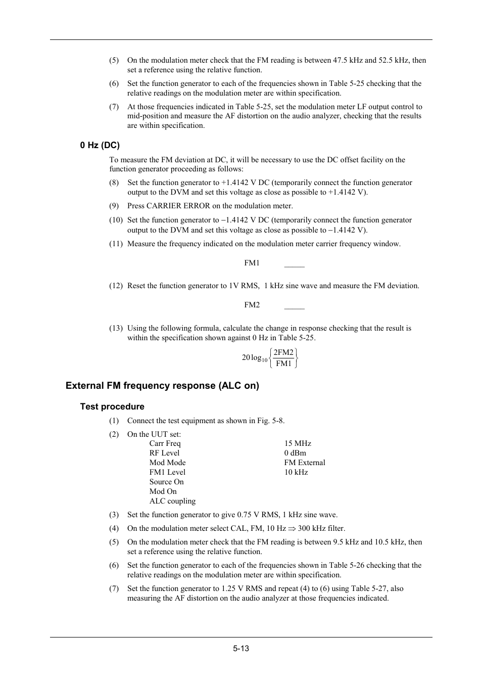 External fm frequency response (alc on) | VXI 3002 User Manual | Page 88 / 136