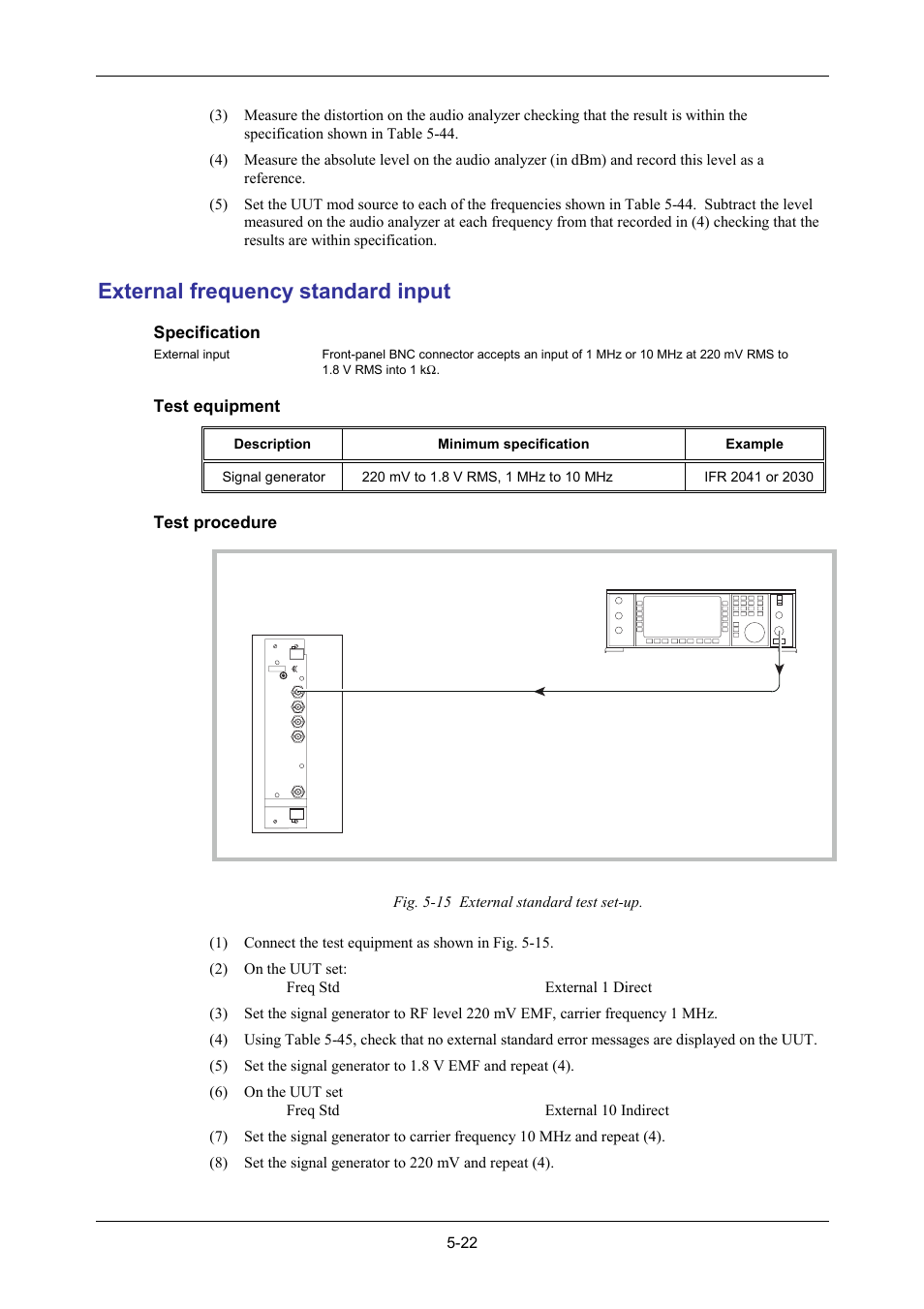 External frequency standard input | VXI 3002 User Manual | Page 97 / 136