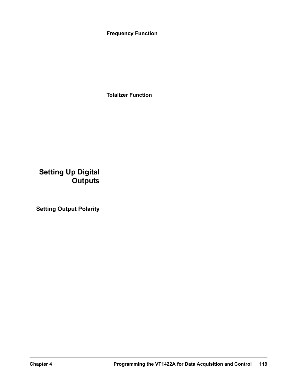 Setting up digital outputs, Setting output polarity | VXI VT1422A User Manual | Page 121 / 529