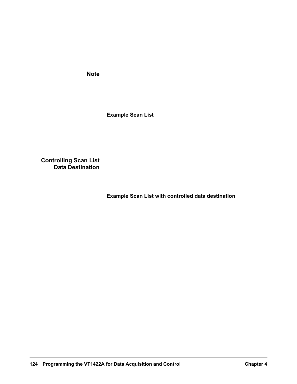 Controlling scan list data destination | VXI VT1422A User Manual | Page 126 / 529