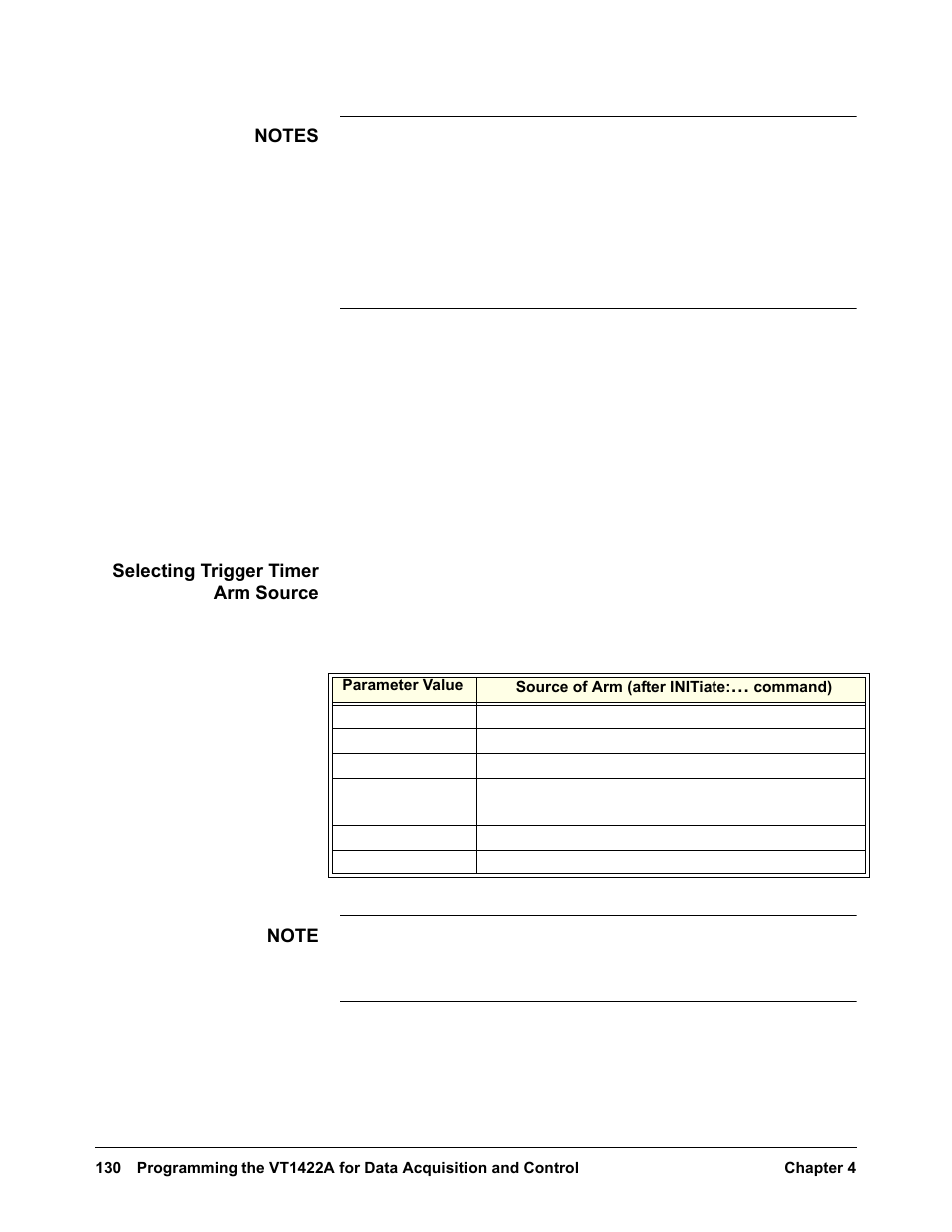 Selecting trigger timer arm source | VXI VT1422A User Manual | Page 132 / 529