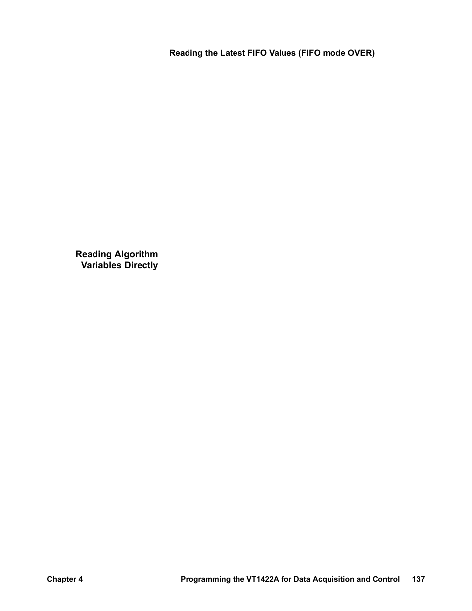 Reading algorithm variables directly | VXI VT1422A User Manual | Page 139 / 529