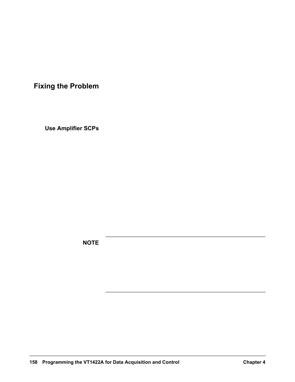 Fixing the problem, Use amplifier scps | VXI VT1422A User Manual | Page 160 / 529