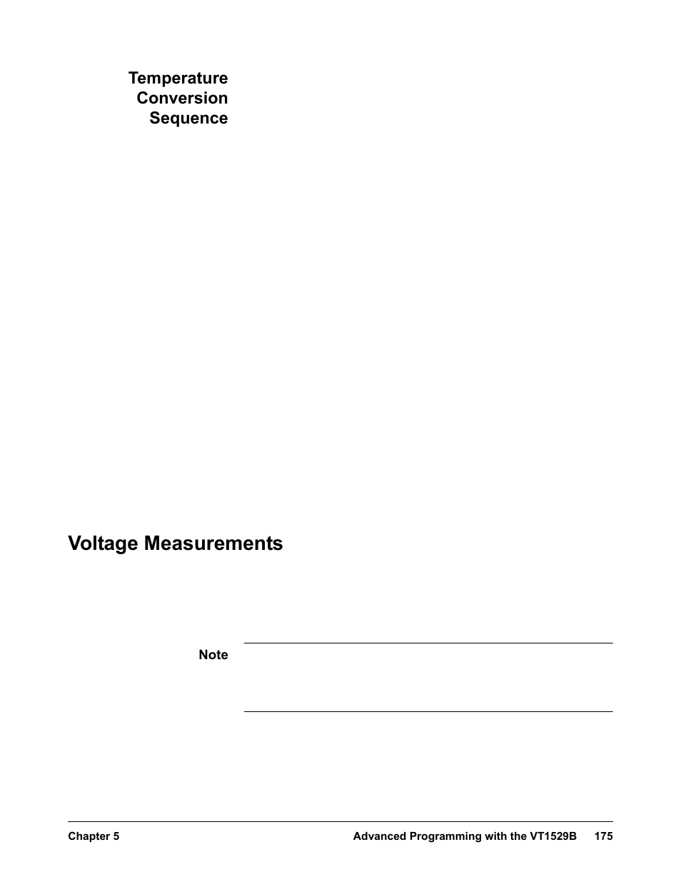 Temperature conversion sequence, Voltage measurements | VXI VT1422A User Manual | Page 177 / 529