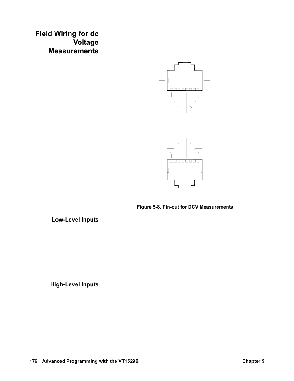 Field wiring for dc voltage measurements, Low-level inputs, High-level inputs | VXI VT1422A User Manual | Page 178 / 529