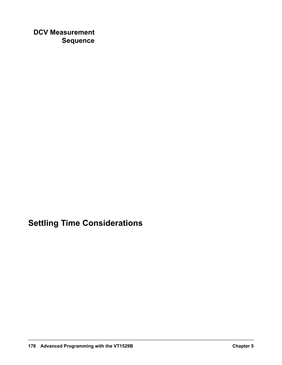 Dcv measurement sequence, Settling time considerations | VXI VT1422A User Manual | Page 180 / 529