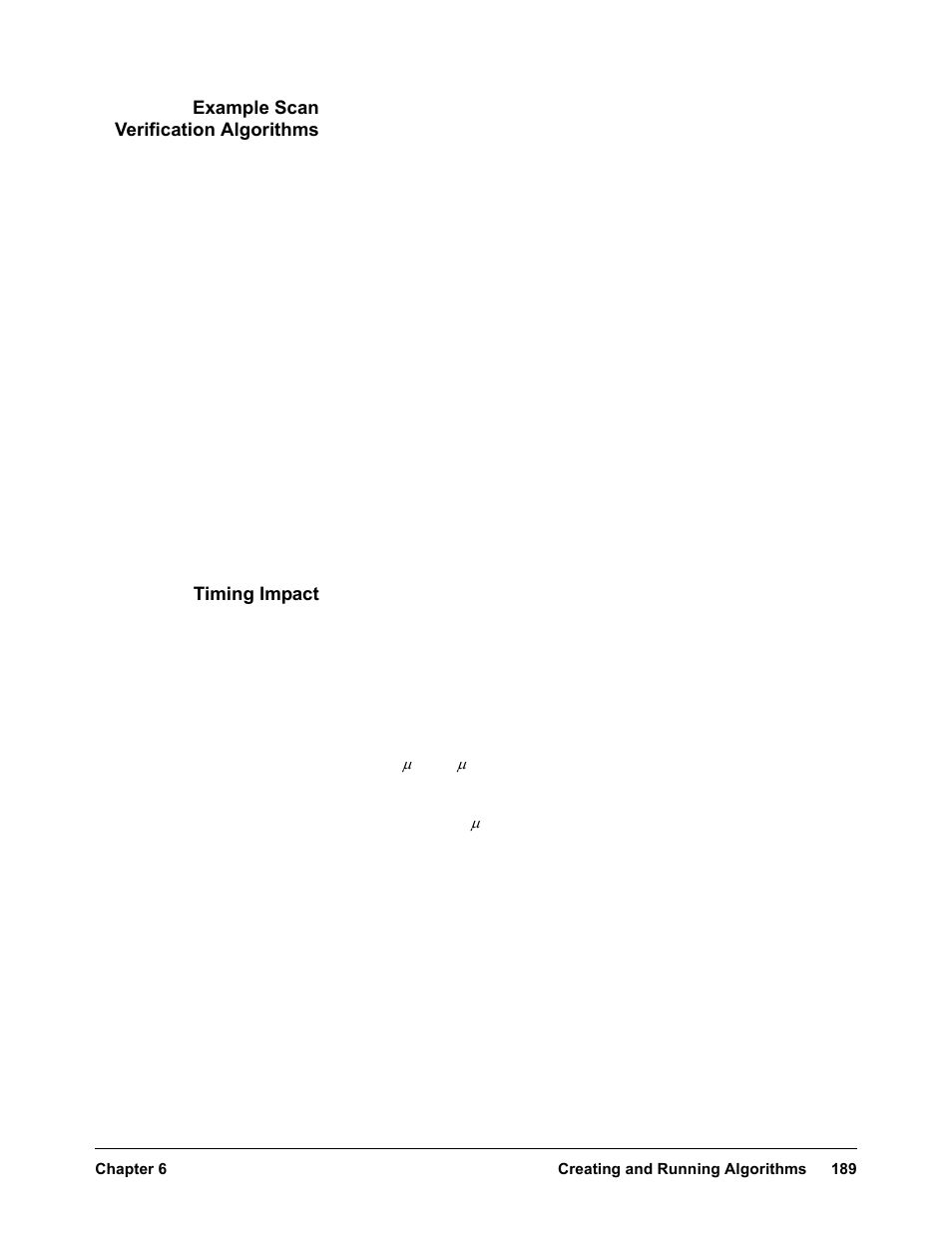 Example scan verification algorithms, Timing impact | VXI VT1422A User Manual | Page 191 / 529