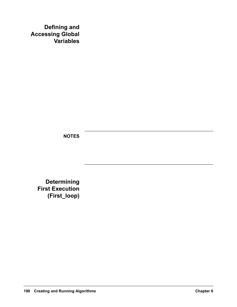 Defining and accessing global variables, Determining first execution (first_loop) | VXI VT1422A User Manual | Page 192 / 529