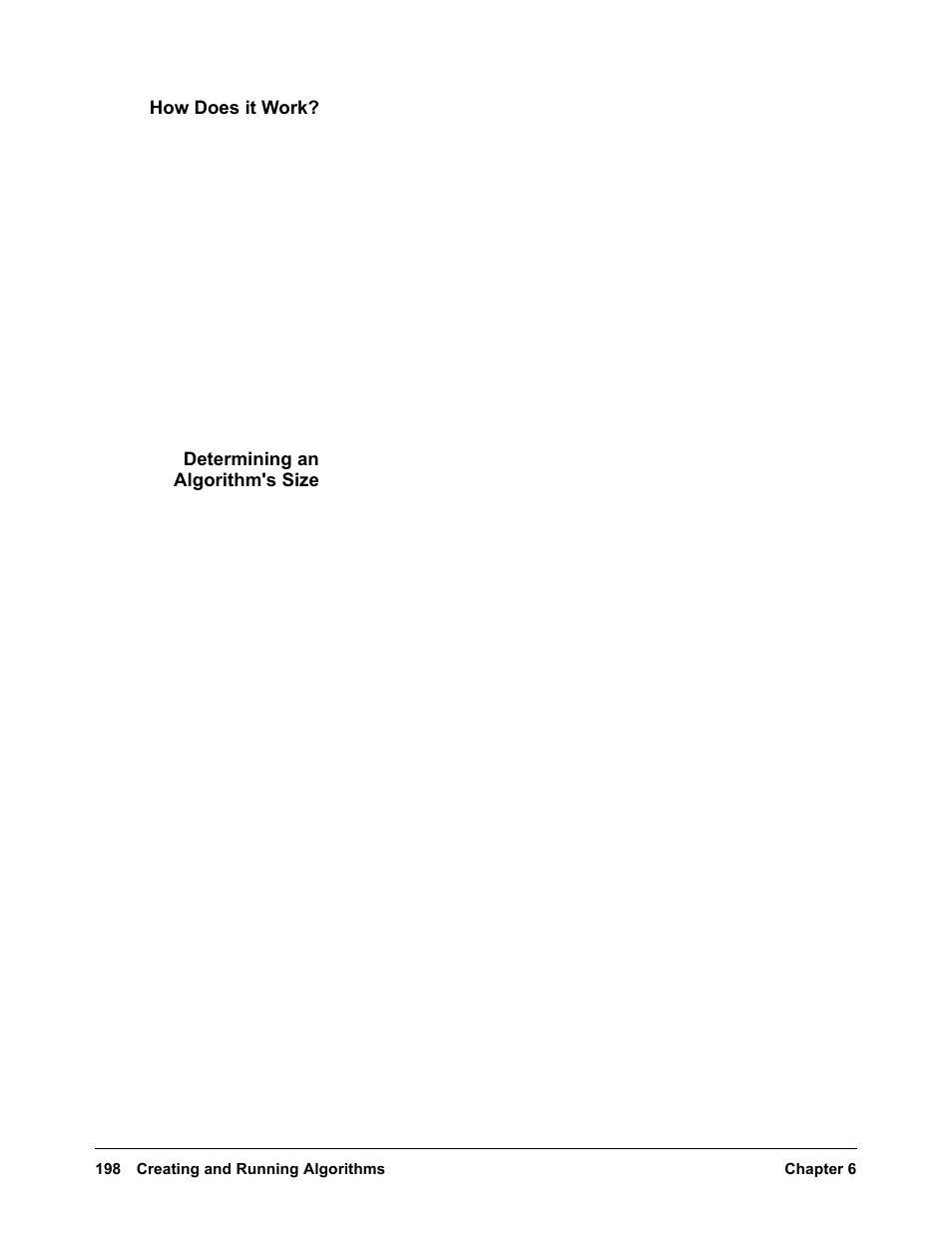 How does it work, Determining an algorithm's size | VXI VT1422A User Manual | Page 200 / 529